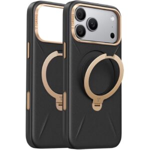 Torras QPRO Leather hoesje geschikt voor iPhone 17 Pro Max en iPhone 18 Pro Max - Zwart