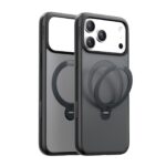 Torras Ostand Spin hoesje geschikt voor iPhone 17 Pro en iPhone 18 Pro - Zwart