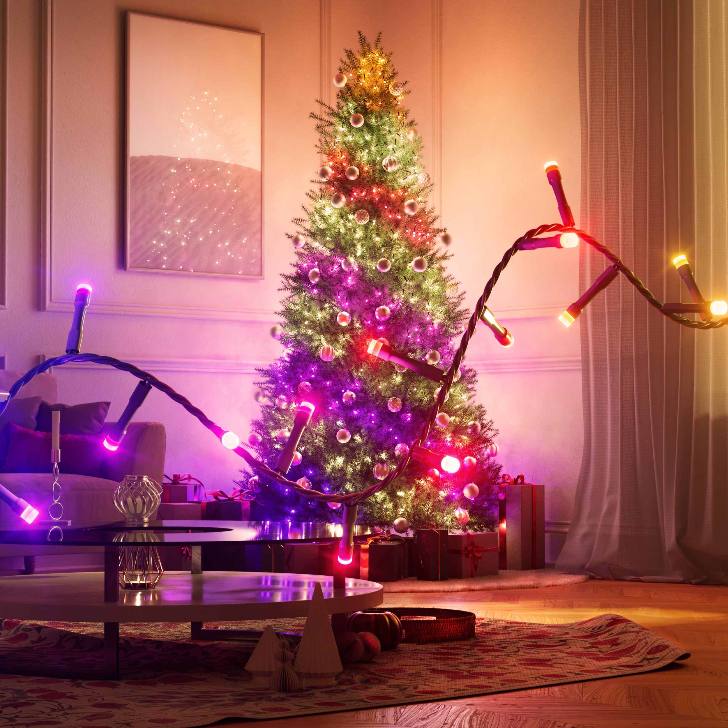 Twinkly Strings HD Lichtsnoer - 27,5M - 500LED RGB & Wit - High Density - Binnen & Buiten - Groen