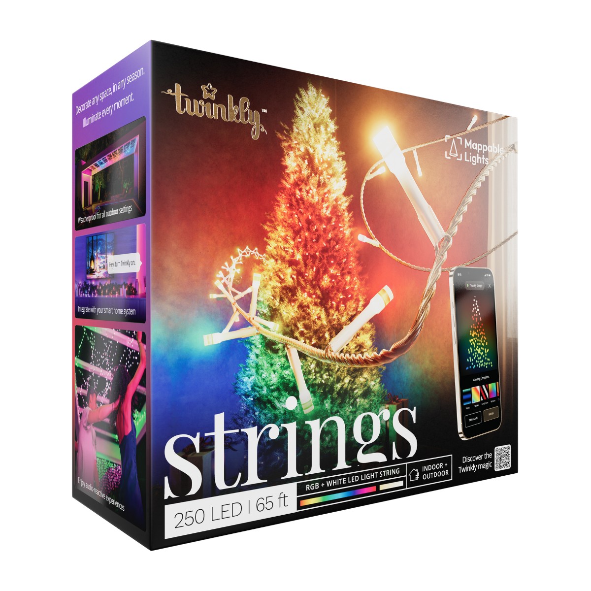 Twinkly Strings Lichtsnoer - 20M - 250LED RGB & Warm Wit - Binnen & Buiten - Transparant